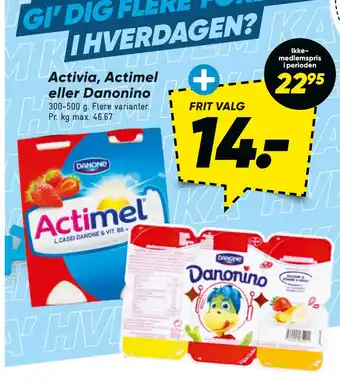 Bilka Activia, actimel eller danonino tilbud