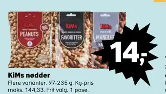SuperBrugsen Kims nødder tilbud