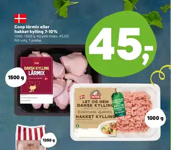 SuperBrugsen Coop lårmix eller hakket kylling 7-10% tilbud