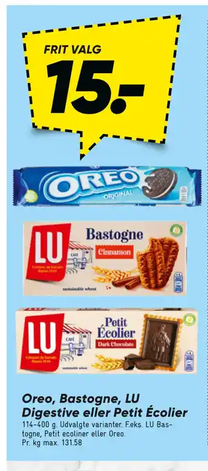 Bilka Oreo, bastogne, lu digestive eller petit écolier tilbud