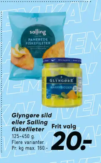 Bilka Glyngøre sild eller salling fiskefileter tilbud