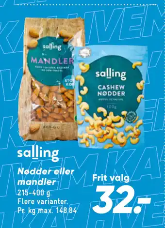 Bilka Nødder eller mandler tilbud