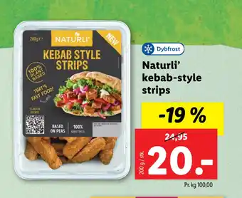Lidl Naturli’ kebab-style strips tilbud