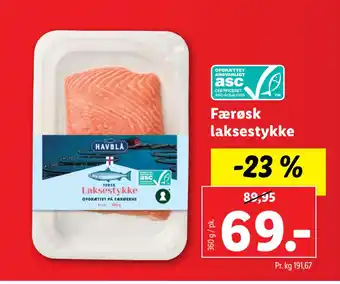 Lidl Færøsk laksestykke tilbud