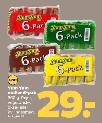 Netto Yum yum nudler 6-pak tilbud