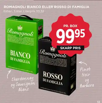 MENY Romagnoli bianco eller rosso di famiglia tilbud