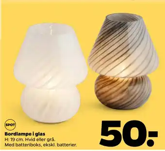 Netto Bordlampe i glas tilbud