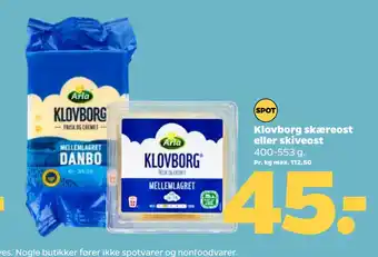 Netto Klovborg skæreost eller skiveost tilbud