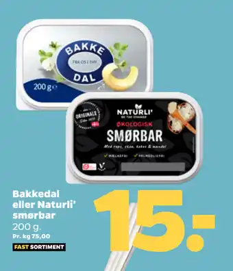 Netto Bakkedal eller naturli' smørbar tilbud
