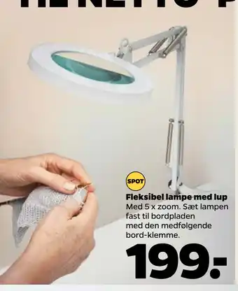 Netto Fleksibel lampe med lup tilbud