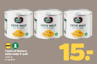 Netto Taste of nature søde majs 3-pak tilbud