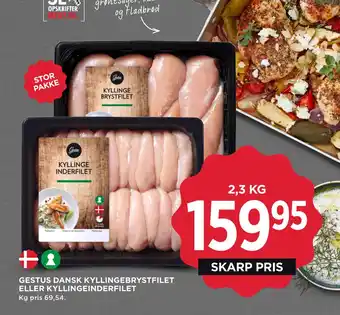 MENY Gestus dansk kyllingebrystfilet eller kyllingeinderfilet tilbud