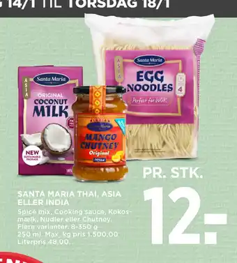 MENY Santa maria thai, asia eller india tilbud