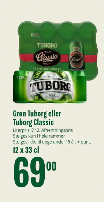 Min Købmand Grøn tuborg eller tuborg classic tilbud