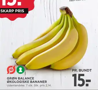 MENY Grøn balance økologiske bananer tilbud