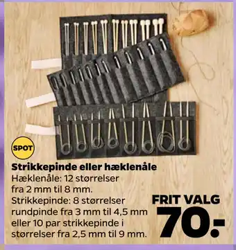 Netto Strikkepinde eller hæklenåle tilbud