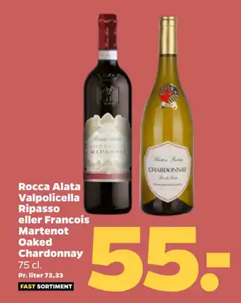 Netto Rocca alata valpolicella ripasso eller francois martenot oaked chardonnay tilbud