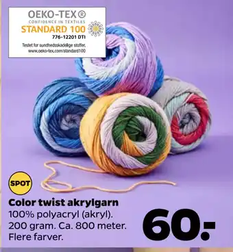 Netto Color twist akrylgarn tilbud