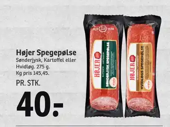 SPAR Højer spegepølse tilbud