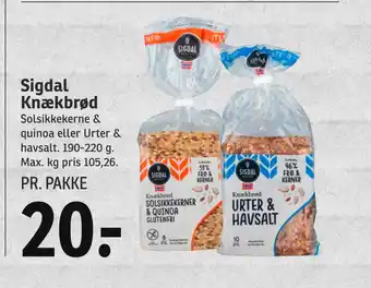 SPAR Sigdal knækbrød tilbud