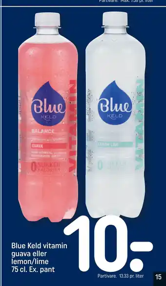 REMA 1000 Blue keld vitamin guava eller lemon/lime 75 cl. ex. pant tilbud