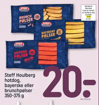 REMA 1000 Steff houlberg hotdog, bayerske eller brunchpølser tilbud