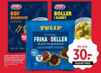 MENY Steff houlberg maxi middagsretter, tulip middagsfrikadeller eller karbonader tilbud