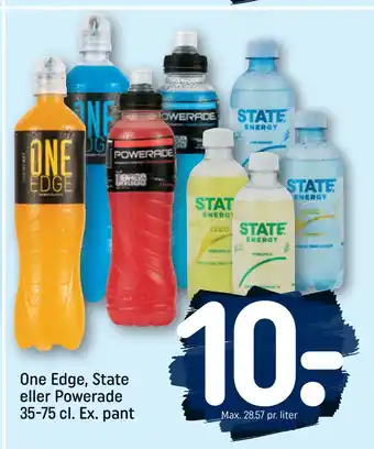 REMA 1000 One edge, state eller powerade 35-75 cl. ex. pant tilbud