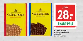 SPAR Galle & jessen pålægschokolade tilbud