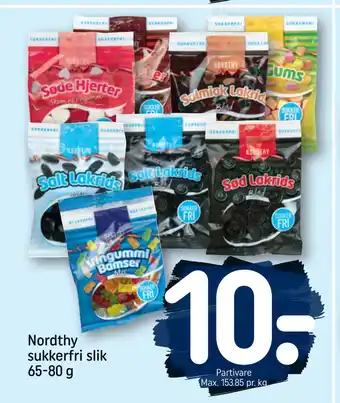 REMA 1000 Nordthy sukkerfri slik 65-80 g tilbud
