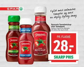 SPAR Beauvais tomatketchup eller tomatpuré tilbud