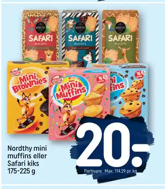 REMA 1000 Nordthy mini muffins eller safari kiks 175-225 g tilbud