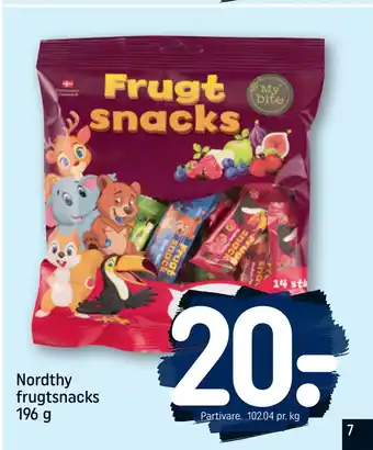 REMA 1000 Nordthy frugtsnacks 196 g tilbud
