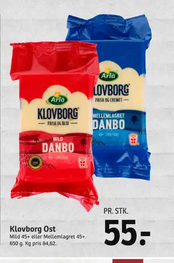 SPAR Klovborg ost tilbud