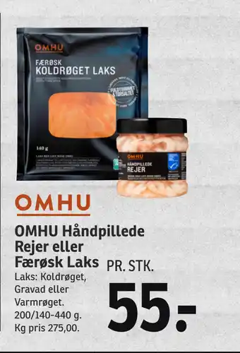 SPAR Omhu håndpillede rejer eller færøsk laks tilbud