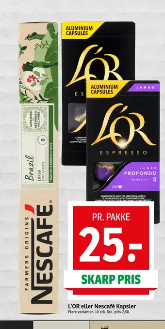 SPAR L’or eller nescafé kapsler tilbud
