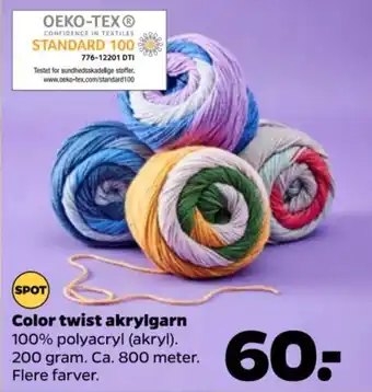 Netto Color twist akrylgarn tilbud