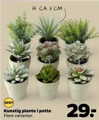 Netto Kunstig plante i potte tilbud