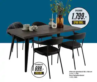 My Home Allerum spisebord 90 x 160 cm tilbud