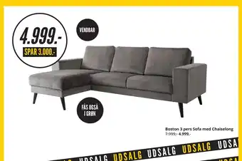 My Home Boston 3 pers sofa med chaiselong tilbud