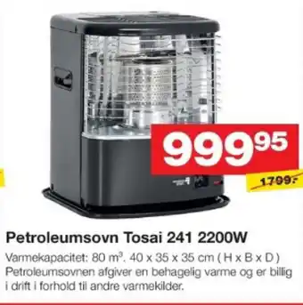Bauhaus Petroleumsovn Tosai 241 2200W tilbud