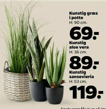Kunstig græs i potte