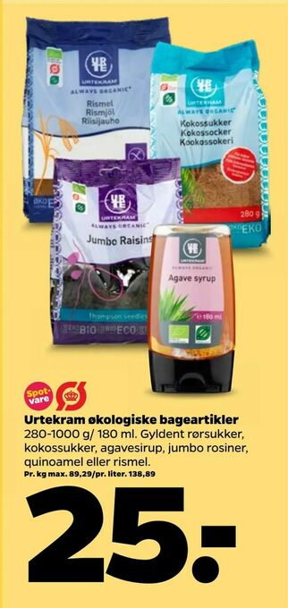 Urtekram økologiske bageartikler