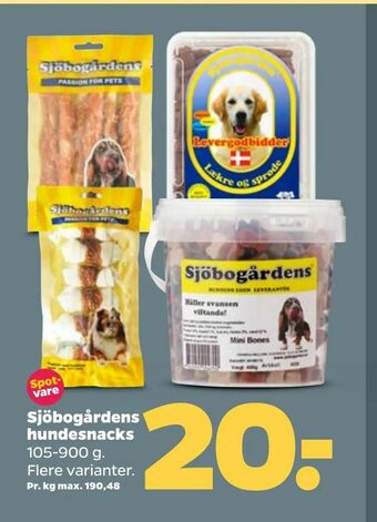 Netto Sjöbogårdens hundesnacks tilbud