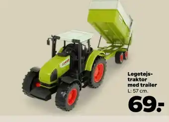 Legetøjstraktor med trailer