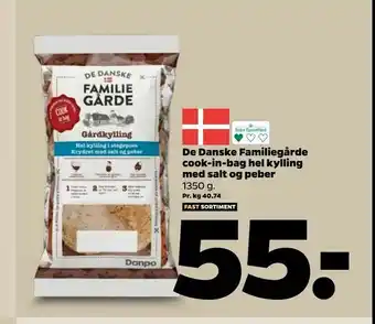 Netto De Danske Familiegårde cook-in-bag hel kylling med salt og peber tilbud