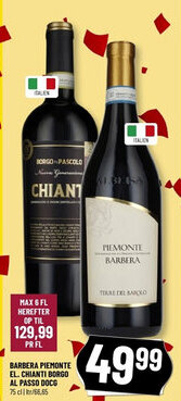 BARBERA PIEMONTE EL. CHIANTI BORGO AL PASSO DOCG