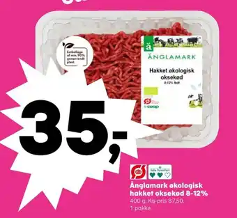 Coop.dk Änglamark økologisk hakket oksekød 8-12% tilbud