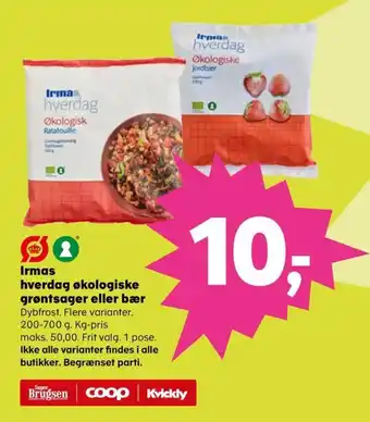 Coop.dk Irmas hverdag økologiske grøntsager eller bær tilbud