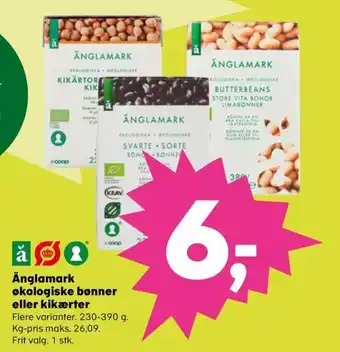 Coop.dk Änglamark økologiske bønner eller kikærter tilbud
